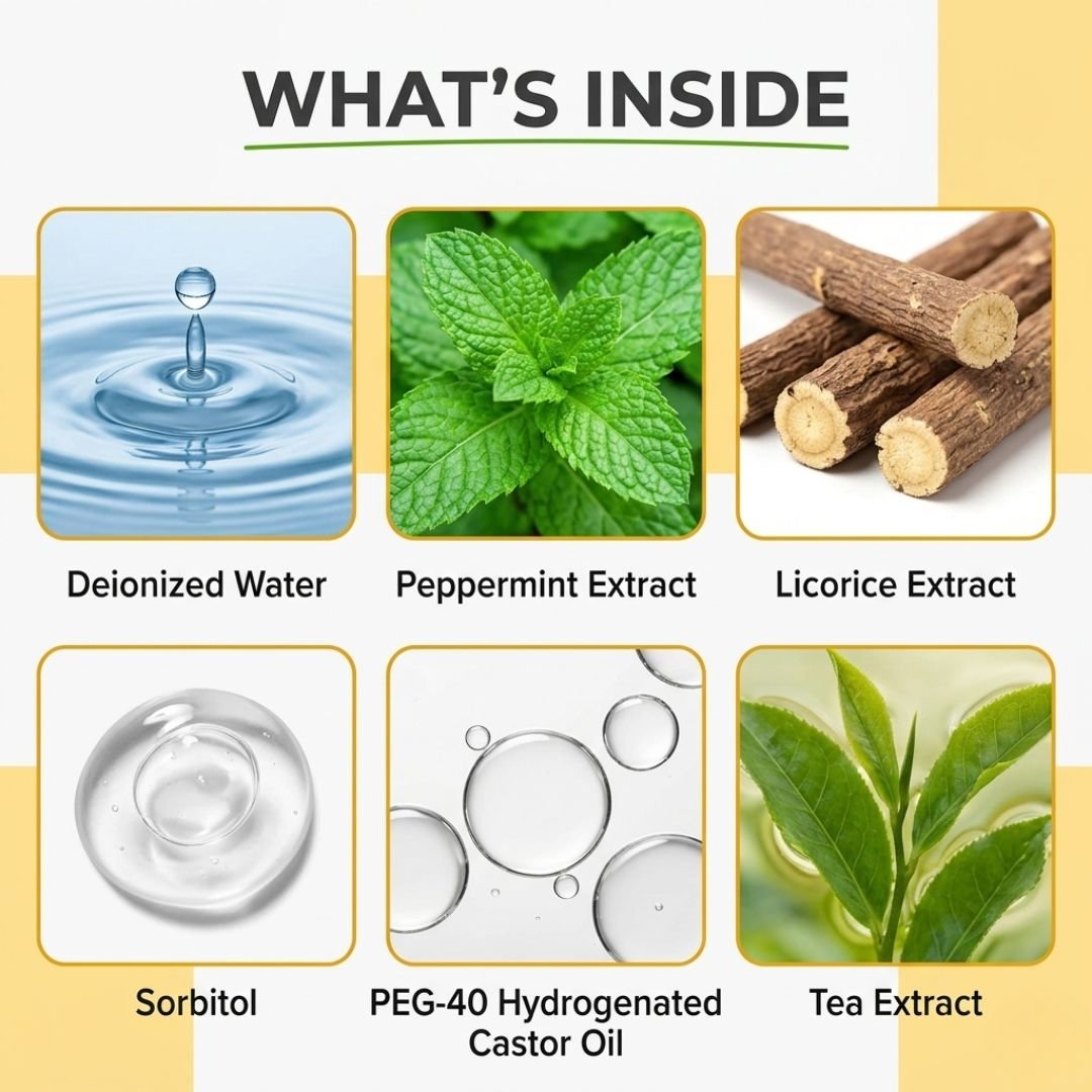 Dog dental spray natural ingredients list — 6 INCI components